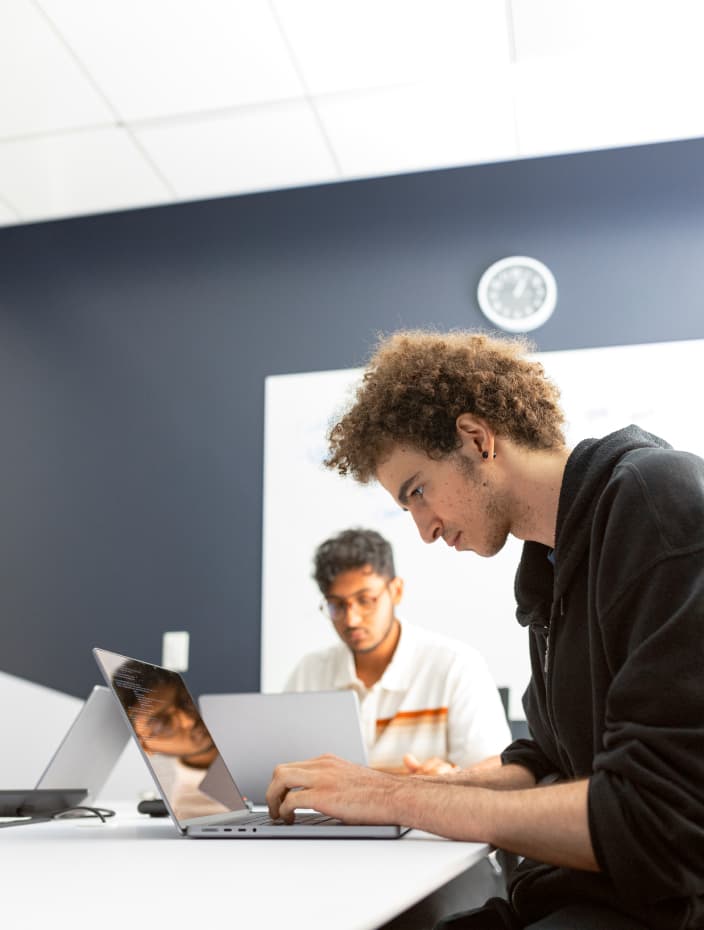 Person working at a laptop